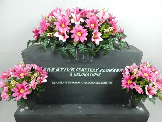 Solar Powered Flickering Candle Double Headstone Saddle Etsy