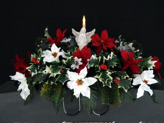 Memorial Cemetery Flower Headstone Saddle With Glistening Etsy