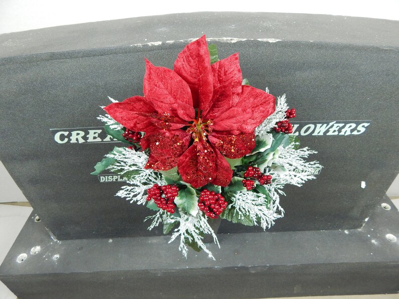 Christmas Memorial Decoration Cemetery Flower One Sided Vase Etsy