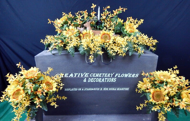 Solar Candledeer Family Double Cemetery Flower Headstone Etsy