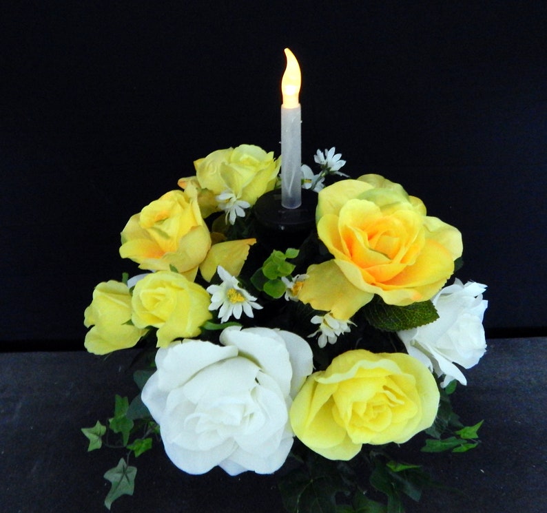 Solar Candle Cemetery Flower Deluxe Headstone/Tombstone Vase Etsy