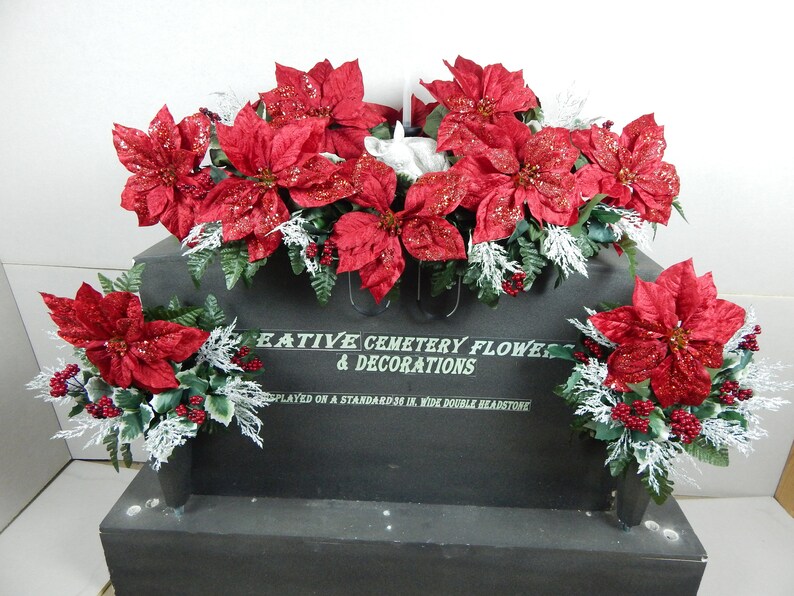 Christmas Memorial Decoration Cemetery Flower One Sided Vase Etsy