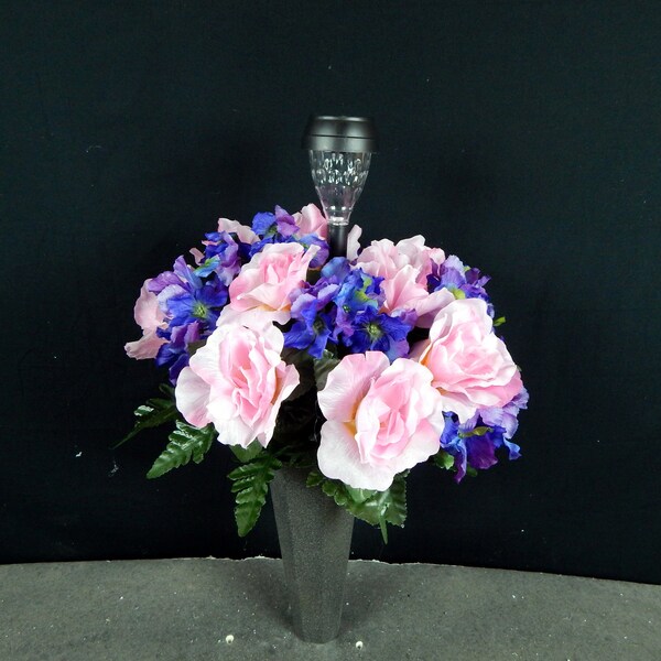 Solar Vase for Tombstone Etsy