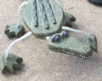 Alligator Marionette - Wooden Puppet Pets