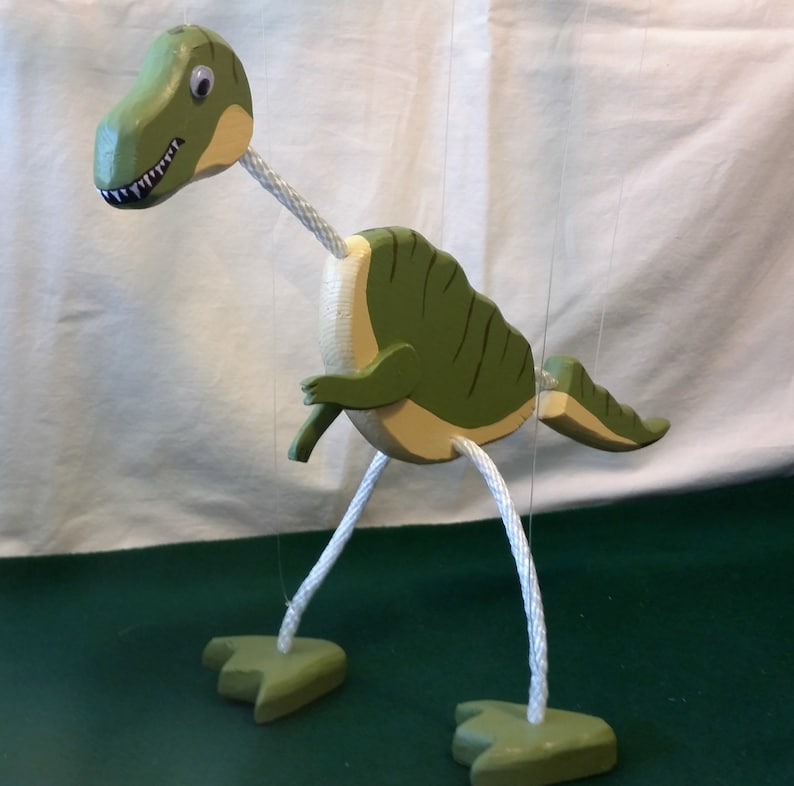 Trex Dinosaur Wooden Puppet Pet Etsy