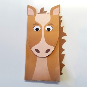 Marionetta a forma di cavallo in carta - A COLORI - PDF scaricabile - Lavoretto per bambini