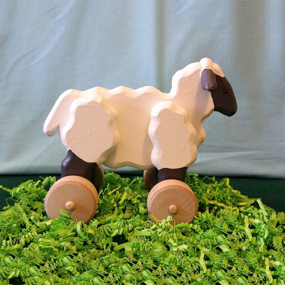 Vilac - Jouets en Bois - Baby Mouton à Bascule et roulettes