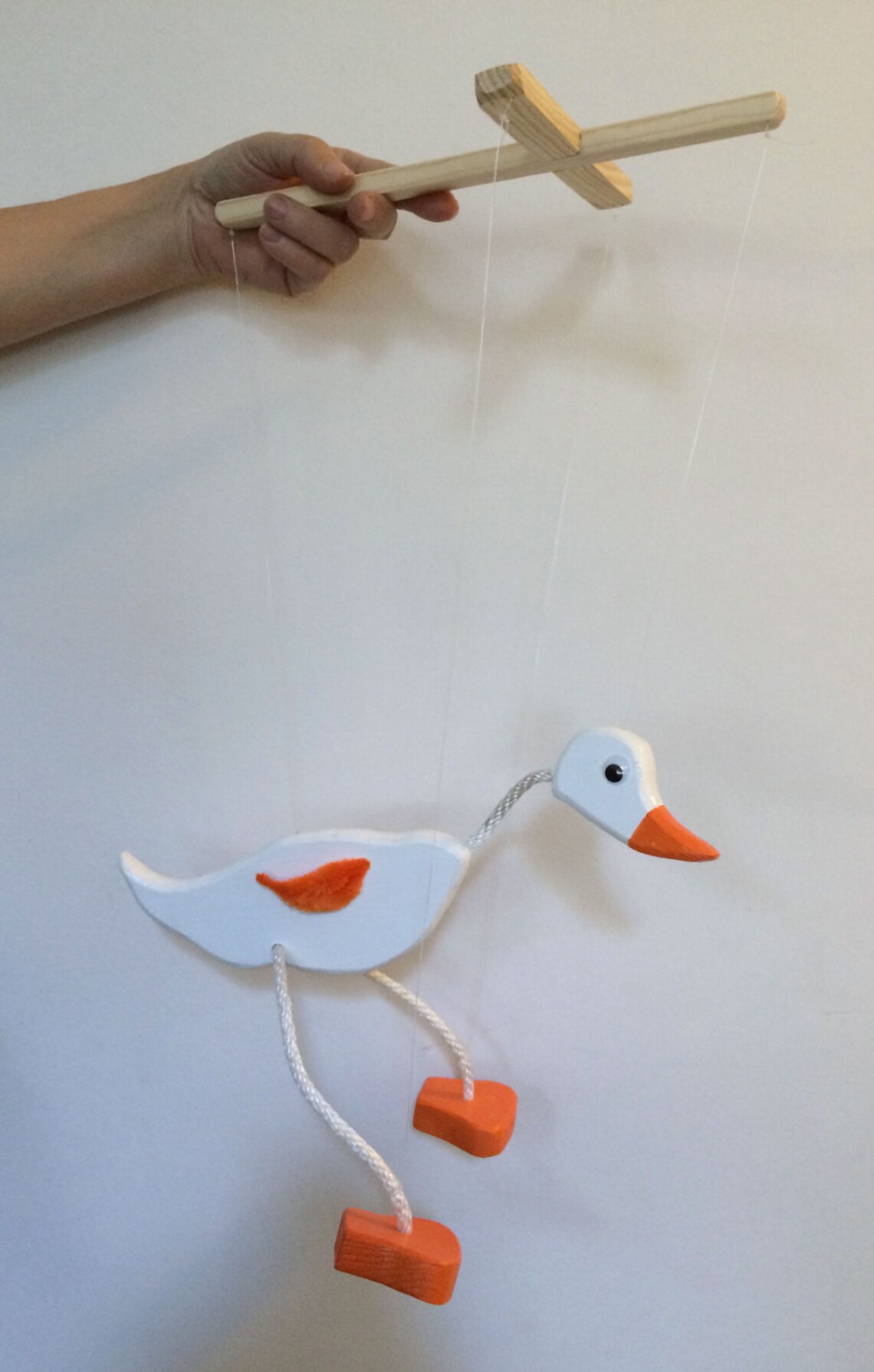 Spring Duck Wooden Puppet Pets Etsy