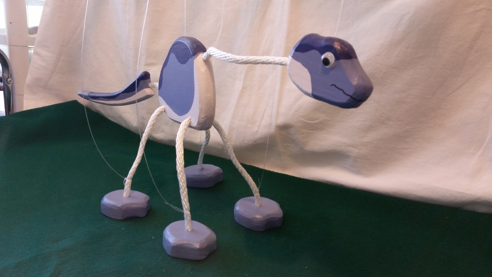 Brontosaurus Puppet Wooden Dinosaur Toy Etsy
