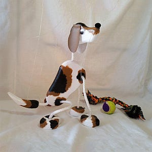 Beagle Puppy Dog Marionette - Wooden Puppet Pet