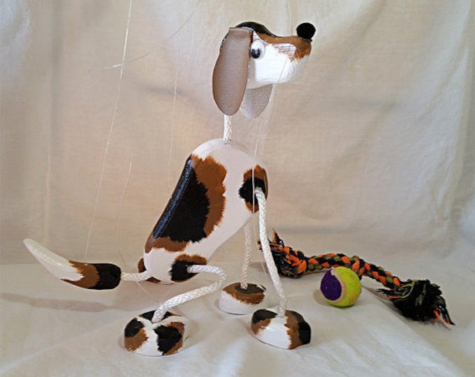 Beagle Puppy Dog Wooden Puppet Pet Etsy