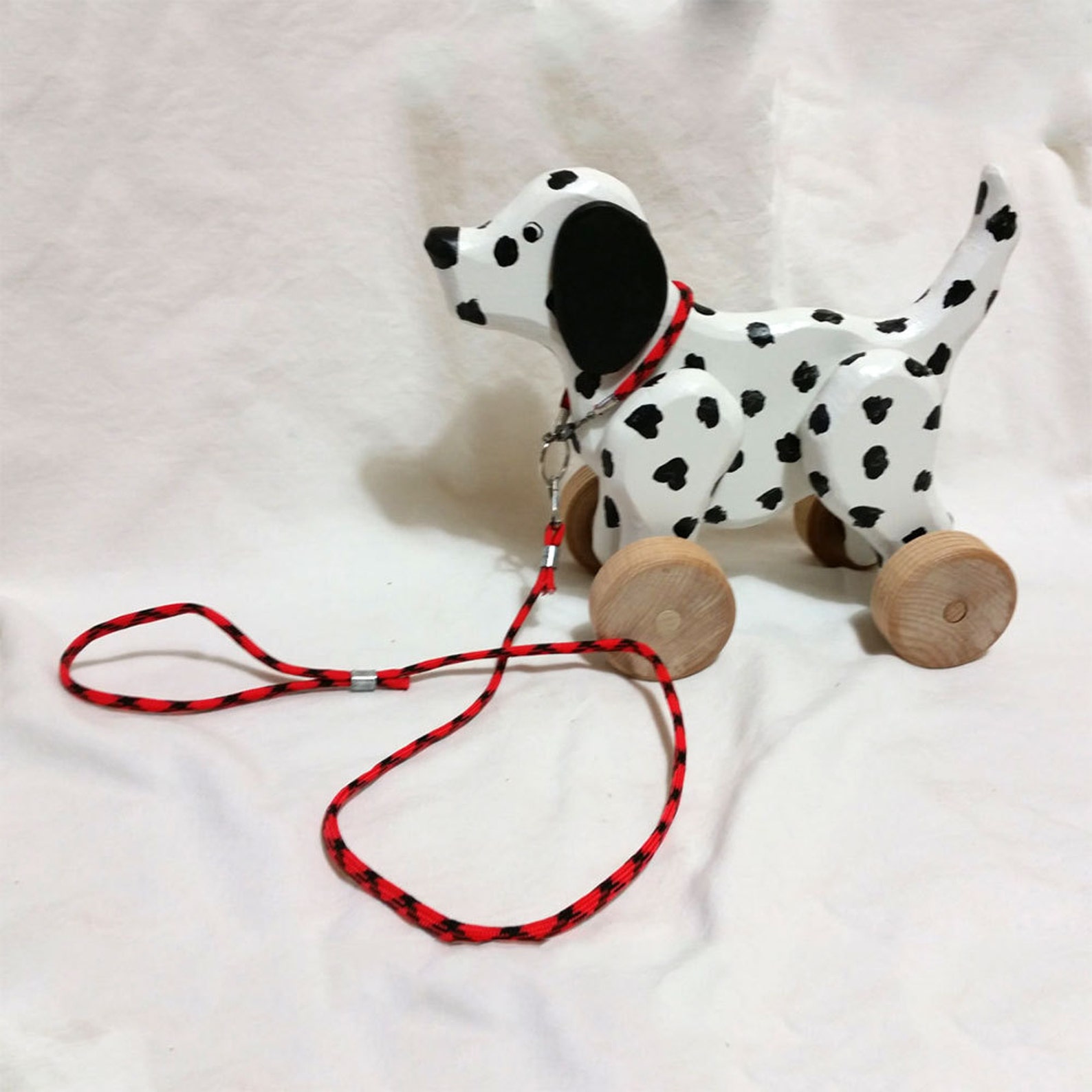 Puppy Dog Wooden Rolling Toy for Toddlers and Kids Dalmatian Etsy