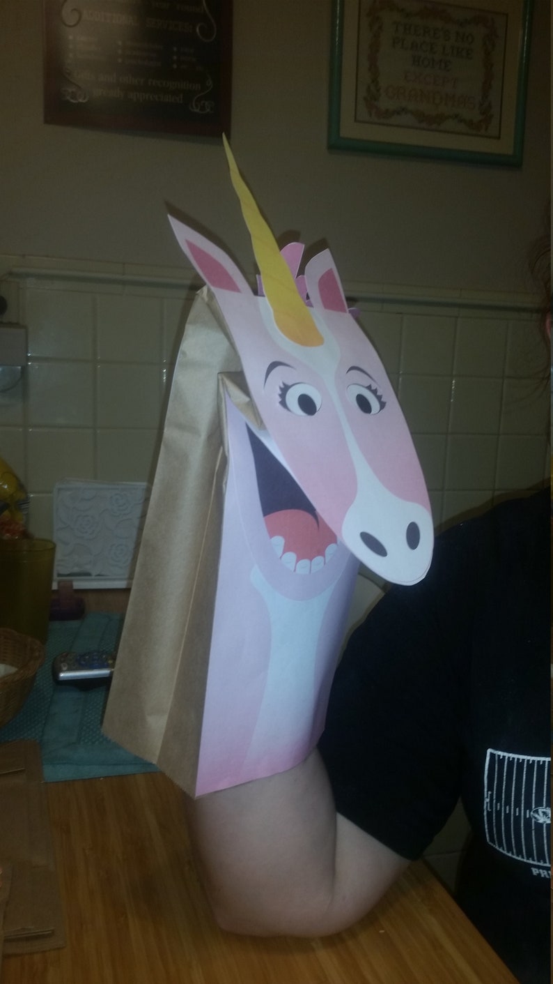 pink-unicorn-paper-bag-puppet-full-color-downloadable-pdf-etsy