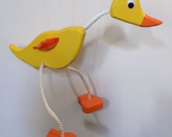 Spring Duck Marionette - Wooden Puppet Pets