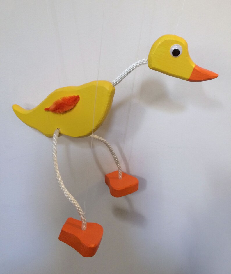 Spring Duck Wooden Puppet Pets Etsy
