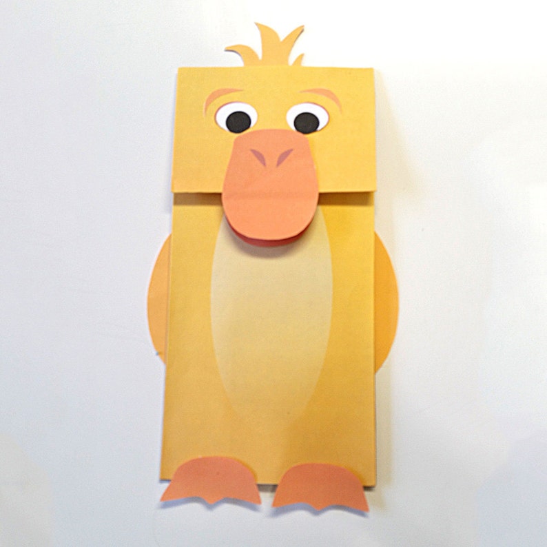 Duck Paper Bag Puppet FULL COLOR Downloadable PDF Etsy