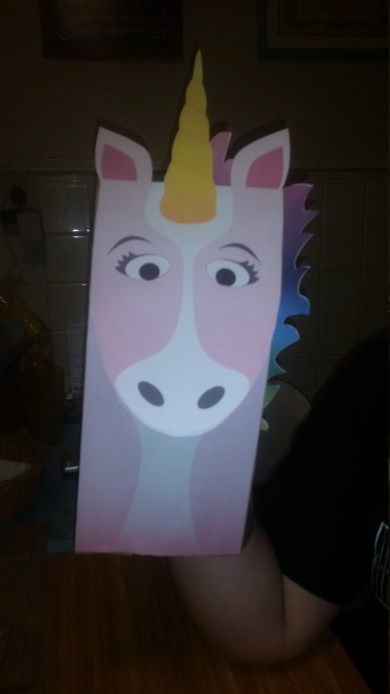  Free Unicorn Paper Bag Puppet Template 