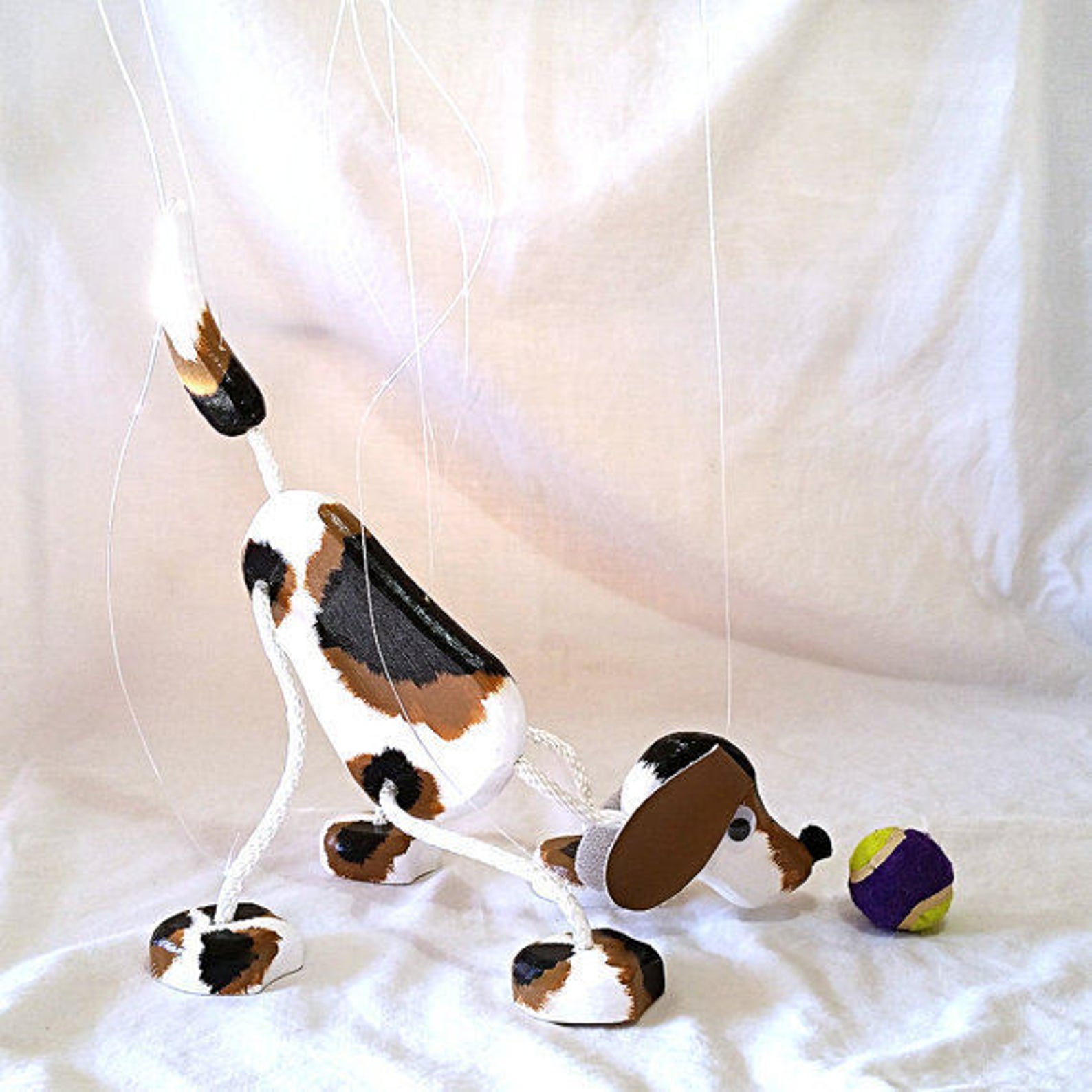 Beagle Puppy Dog Wooden Puppet Pet Etsy