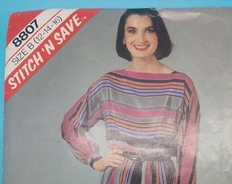 Vintage McCall's 8807 Stitch And Save ca 1983 Sz 12 Bust 34