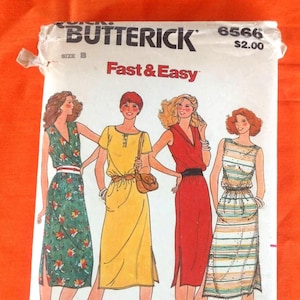 Vintage Butterick 6566 ca 1970&#39;s sz 12 bust 34