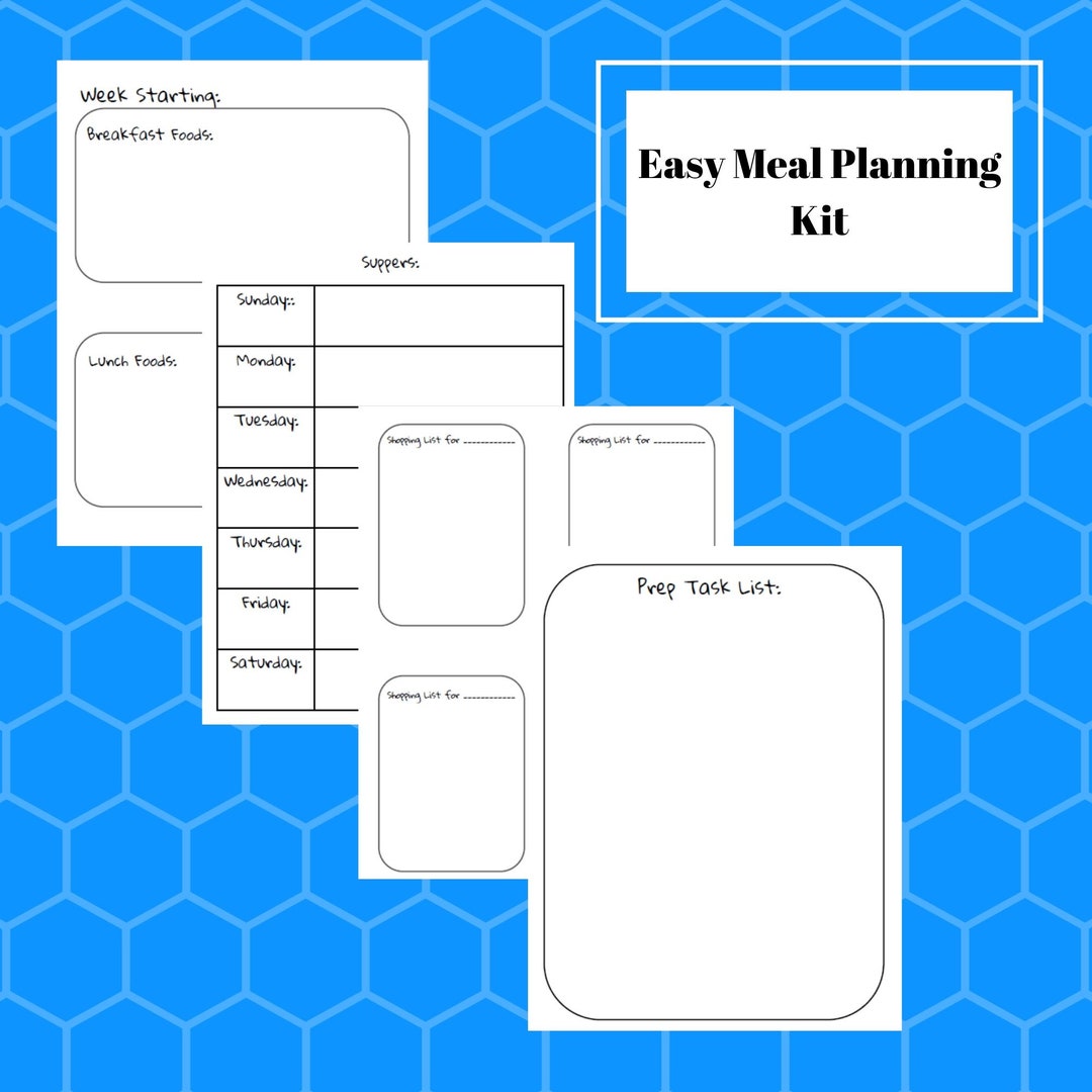 Easy Meal Planning Kit, Printable - Etsy