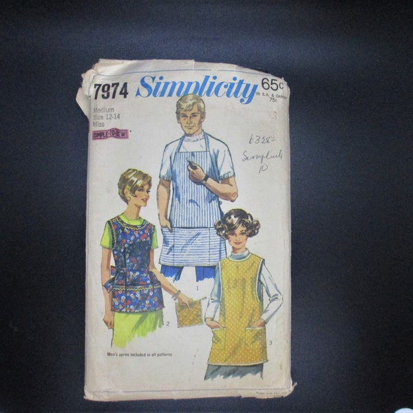 Vintage Simplicity 7974 ca 1968 Sz M (12-14) Bust 36