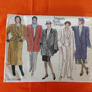 Vintage Vogue&#39;s Basic Design 1446 ca mid 1980s Sz 8/10/12 Bust 31 1/2-32 1/2-34
