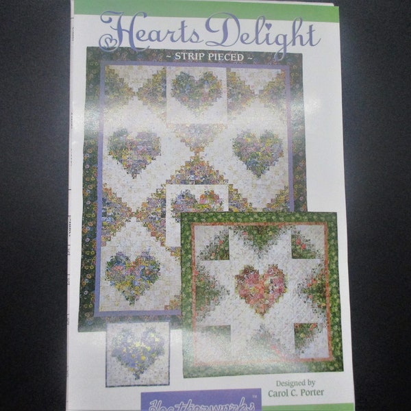 Hearts Delight Strip Pieced Quilt Patroon door Heatherworks ca 2001