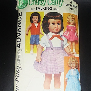 Vintage Sew Easy Advance 2897 ca 1962 Pattern for Chatty Cathy