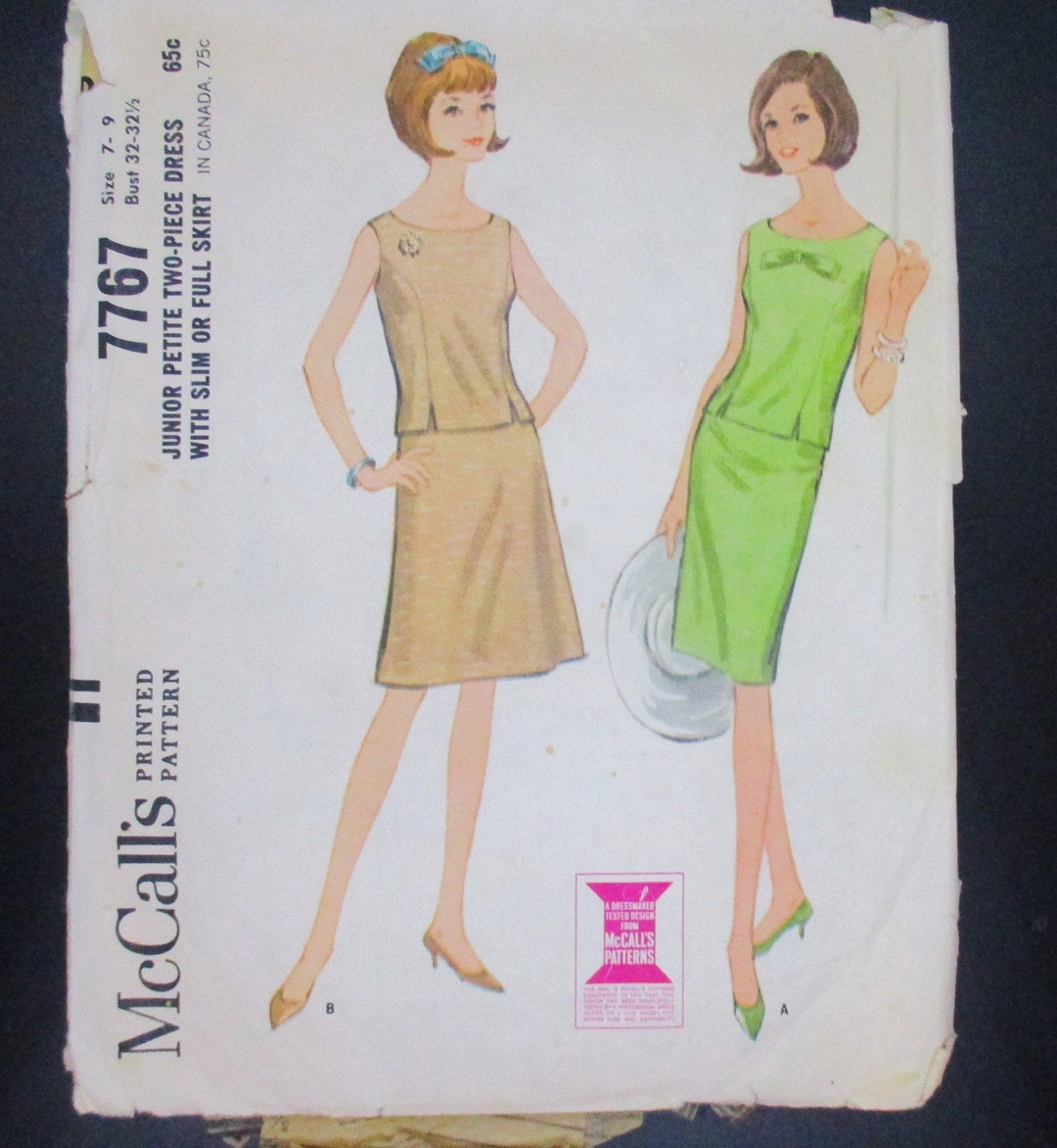 7767 Vintage Mccall's 7767 Ca 1960's Size 7-9 Bust 32-32 1/2 Inches - Etsy