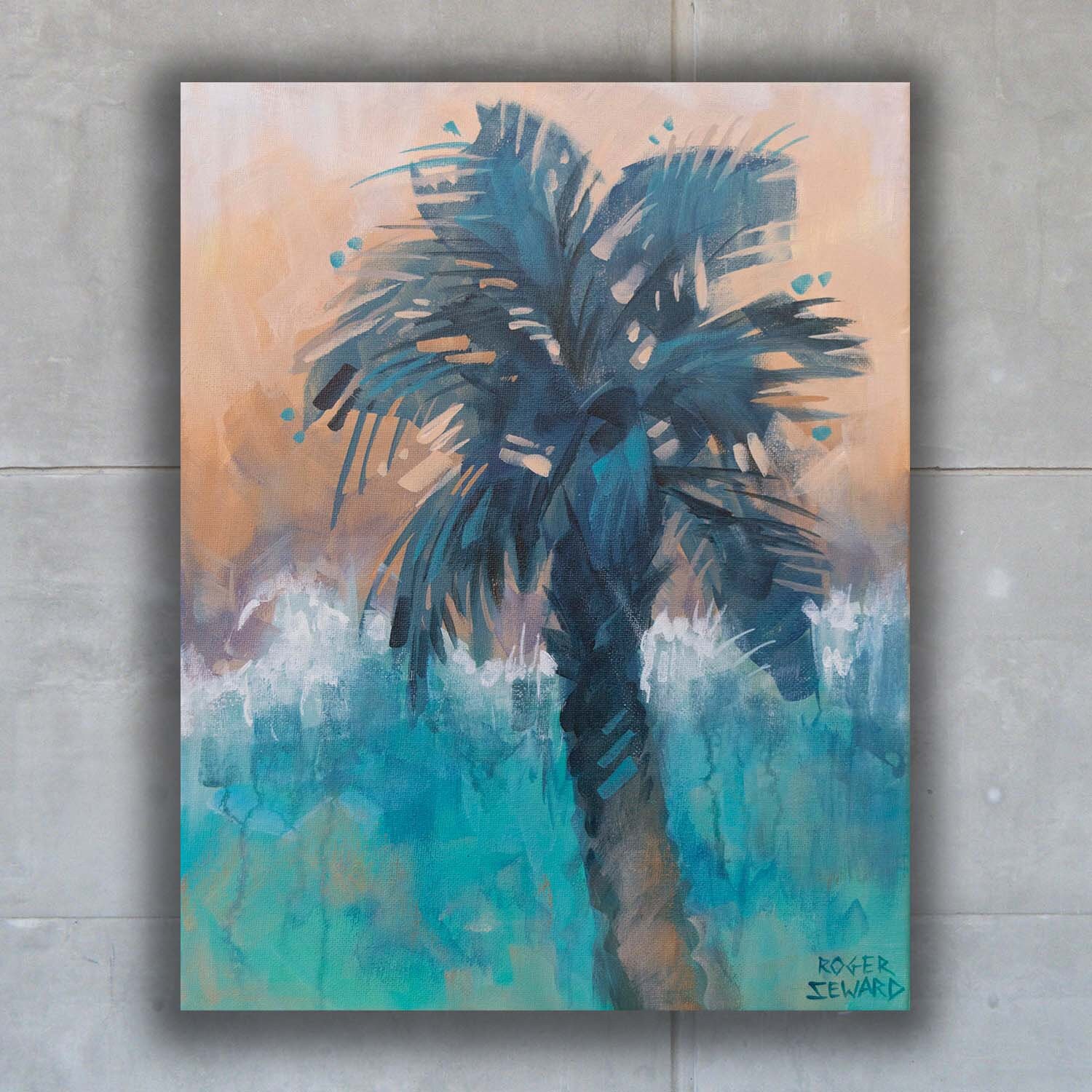 Palm Tree Painting on Canvas 11 X 14 Original Wall Art Tropical Decor