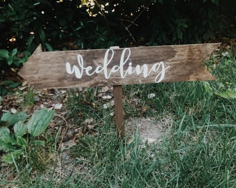 wedding arrow sign | directional arrow sign | event | handmade | wood