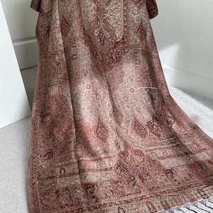 Shawl for Women Kani shawl scarf silk handmade ethnic wrap gold thread warm Pashmina Kani Mughal Print Shawl Bridal shawl Bridesmaids Gift