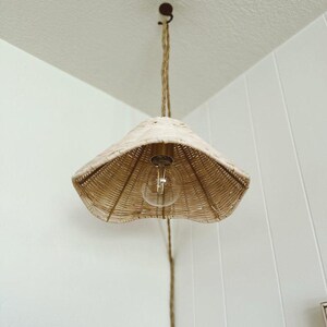 Hand-woven Reed Hanging Pendant Light With Hemp Cord & On/off Switch - Etsy