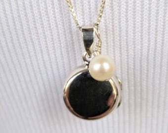 Darling Petite Sterling Silver Round Locket ~ Smooth Locket ~ Think Downton Abbey ~ Bridal ~ Small Locket ~Tiny Locket