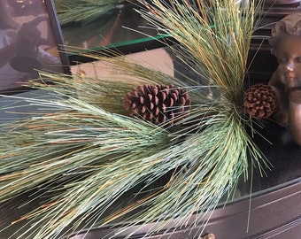 Ramo de pino de agujas largas con o sin magnolia y piñas ~ Tres tamaños ~ Gran guirnalda navideña ~ Ramo de pino ~ Guirnalda navideña