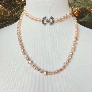 Art Deco Pearl Necklace and Bracelet  ~ Extra Long Champagne Pearl Necklace ~ Think Downton Abbey ~ Extra Long Necklace