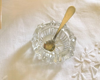 Frank Whiting Crystal Salt Cellars with Sterling Silver Spoons ~ American Salt Cellars ~ Antique Salt Cellars ~ 925 Silver