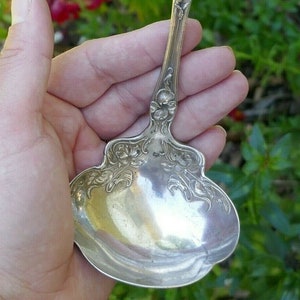 Juego de cubiertos Wallace Violet 1904: cucharones, cuchara para bayas y pala para pasteles - Vajilla antigua ~ Plata de ley