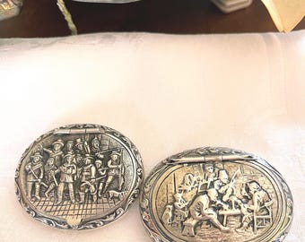 Antique 833 Silver Hallmarked Dutch Pill Box Snuff Box