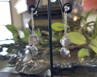 Keshi Pearl Drop Earrings ~ In Sterling Silver, Rose Gold Filled, Yellow Gold Filled ~ Pearl Earrings