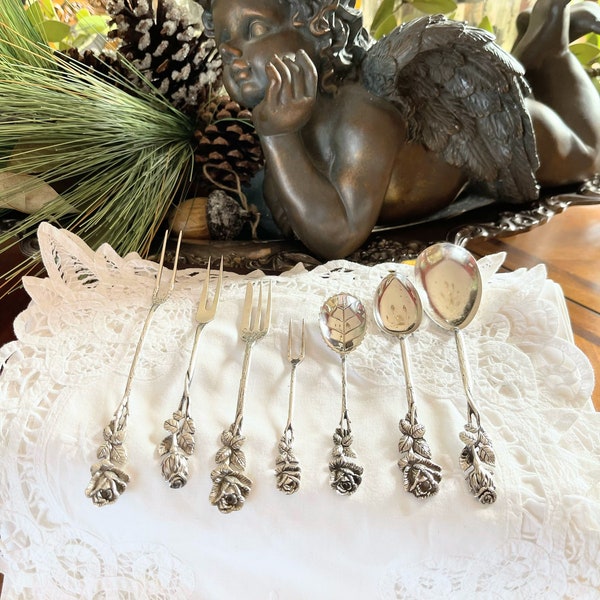 Christoph Widmann Silver ~ German Serving Utensils ~ 835 Silver ~ Antique Silver ~ Hildesheimer Rose