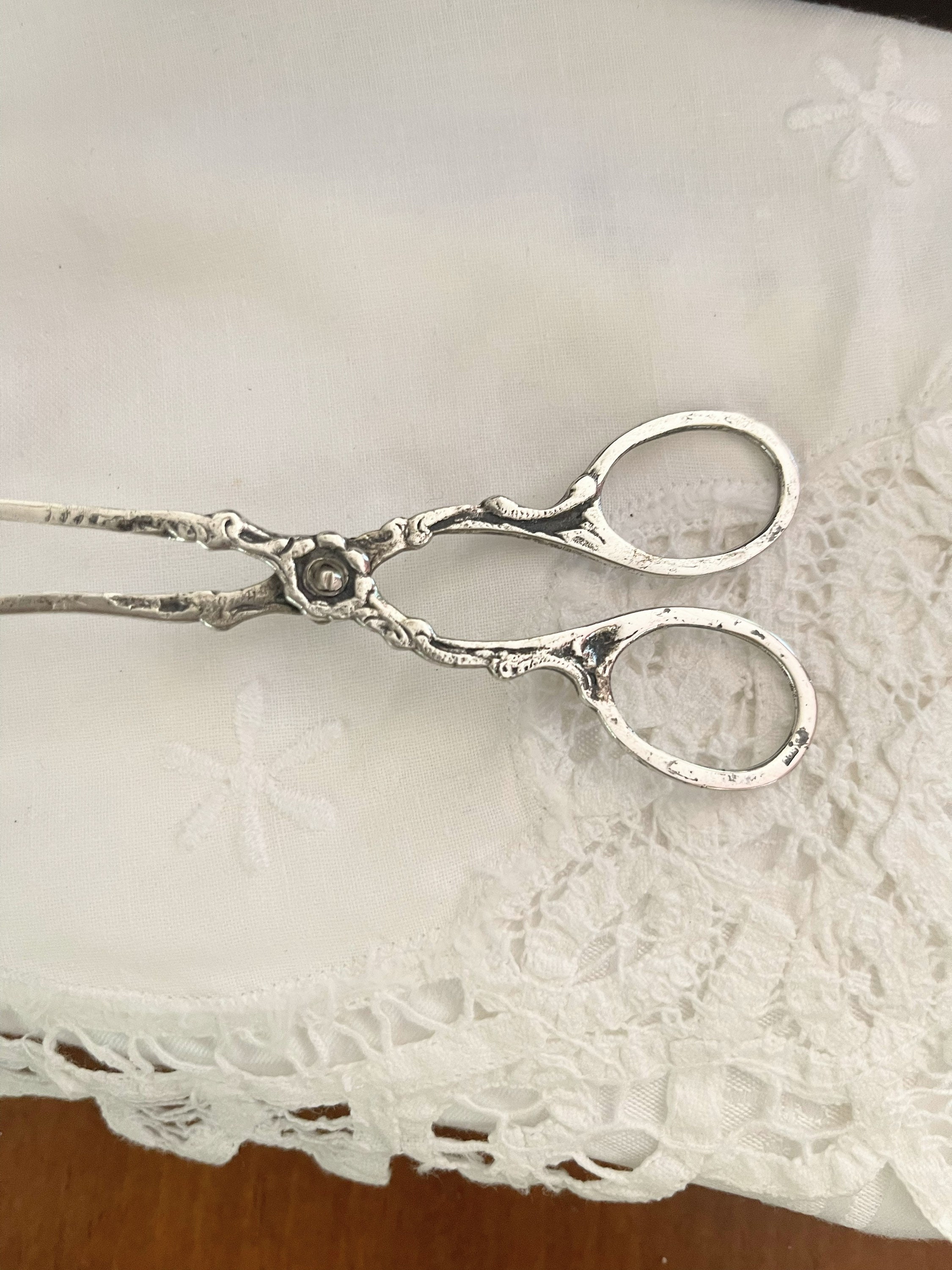 Antique European 800 Silver Pastry Tongs Silver Tongs German Silver