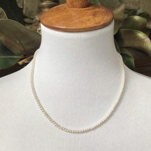 Elegant Tiny Pearl Necklace~AAA Grade 3mm Pearl Necklace~14K Gold Clasp ~ (Think Downton Abbey) Bride Bridal