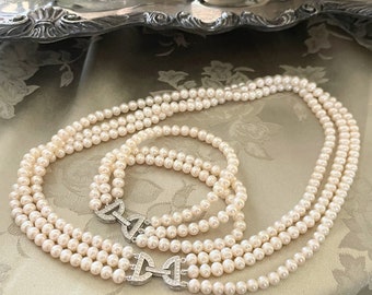 Collar de perlas brillantes ~ Perlas AAA de 6 mm ~ Novia ~ Dama de honor ~ Novia ~ Boda