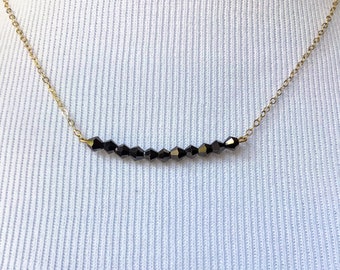 Oostenrijkse Crystal Onyx Gold Filled ketting NBJ376 Onyx ketting Bar ketting