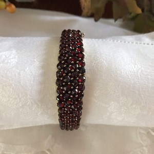 Antique Garnet Bracelet Rare Garnet Bracelet Garnet Bracelet Bohemian Garnet Bracelet image 1