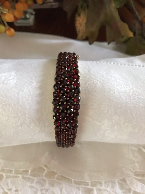 Antique Garnet Bracelet ~ Rare Garnet Bracelet ~ … - image 1