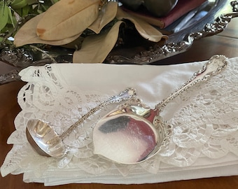 Louis XV-tomatenserveer en roomlepels ~ Antieke sauslepels ~ wijting sterlingzilver