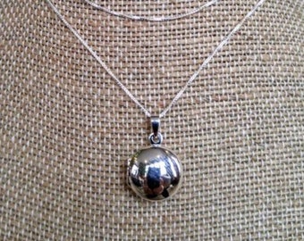 Petite Sterling Silver Locket on Long Chain ~ Tiny Locket ~ Think Downton Abbey ~ Round Locket Small Locket